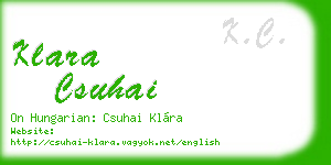 klara csuhai business card